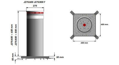 J275 HA 800: Габаритные размеры
